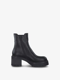 Tamaris Bottine En Cuir - Doublure Chaude Noire | Bottines