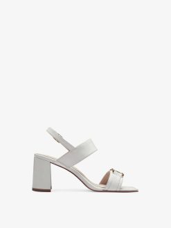 Tamaris Sandale A Talon En Cuir - Blanc | Des Sandales