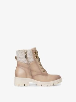 Tamaris Bottine En Cuir - Beige | Bottines