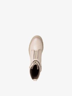 Tamaris Bottine En Cuir - Beige | Bottines