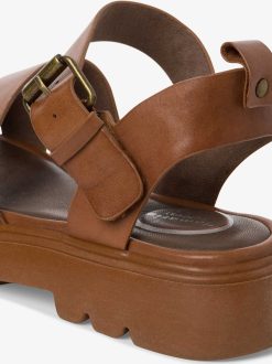 Tamaris Sandale En Cuir - Marron | Des Sandales