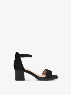 Tamaris Sandale En Cuir - Noir | Des Sandales