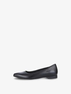 Tamaris Ballerine En Cuir - Noir | Ballerines