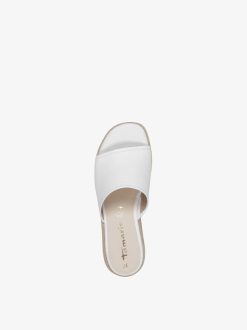 Tamaris Mule En Cuir - Blanc | Mules