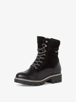 Tamaris Bottine En Cuir - Doublure Chaude Noire | Bottines