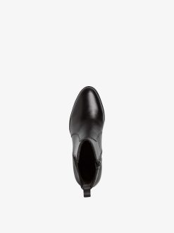 Tamaris Bottine Chelsea En Cuir - Noir | Bottines