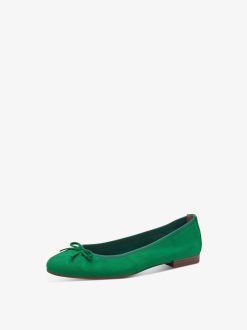 Tamaris Ballerine En Cuir - Vert | Ballerines