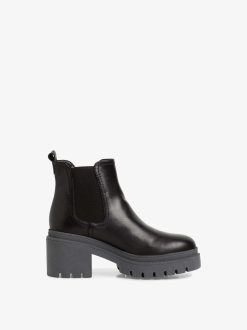 Tamaris Bottine Chelsea En Cuir - Noir | Bottines