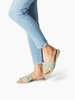 Tamaris Mule En Cuir - Vert | Mules