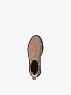 Tamaris Bottine Chelsea En Cuir - Beige | Bottines