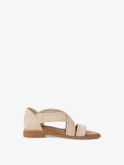 Tamaris Sandale En Cuir - Beige | Des Sandales