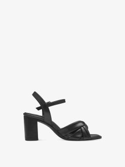 Tamaris Sandale A Talon En Cuir - Noir | Des Sandales