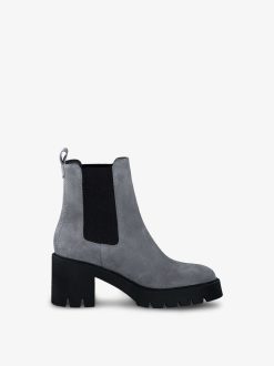 Tamaris Bottine Chelsea En Cuir - Gris | Bottines