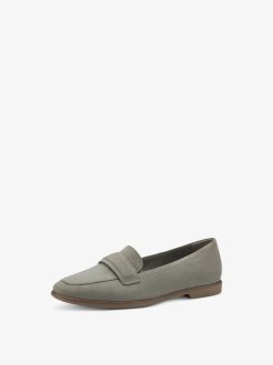 Tamaris Babouche En Cuir - Vert | Chaussures Basses Et Pantoufles