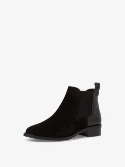 Tamaris Bottine Chelsea En Cuir - Noir | Bottines