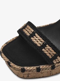 Tamaris Sandale A Talon En Cuir - Noir | Des Sandales