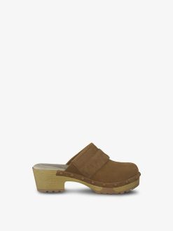 Tamaris Mule En Cuir - Marron | Mules