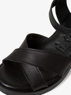 Tamaris Sandale A Talon En Cuir - Noir | Des Sandales