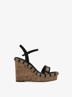 Tamaris Sandale A Talon En Cuir - Noir | Des Sandales