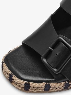 Tamaris Sandale A Talon En Cuir - Noir | Des Sandales