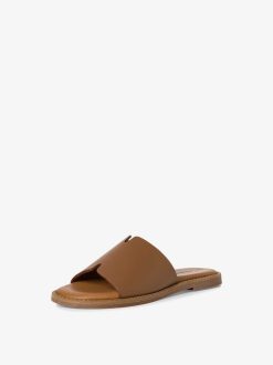 Tamaris Mule En Cuir - Marron | Mules