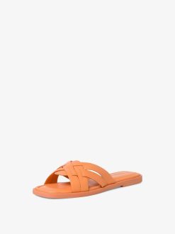 Tamaris Mule En Cuir - Orange | Mules