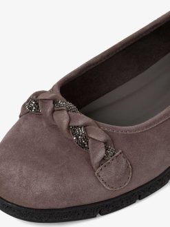 Tamaris Ballerine En Cuir - Gris | Ballerines