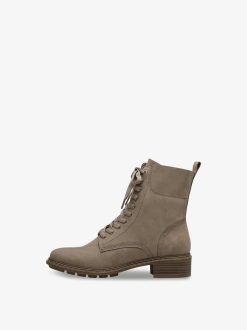 Tamaris Bottine En Cuir - Beige | Bottines