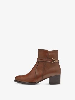 Tamaris Bottine En Cuir - Marron | Bottines