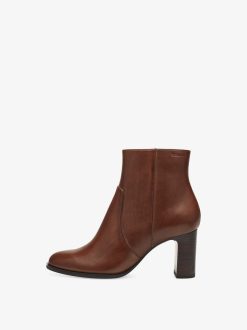 Tamaris Bottine En Cuir - Marron | Bottines