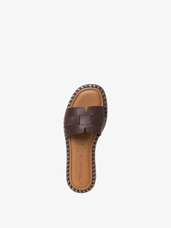 Tamaris Mule En Cuir - Marron | Mules