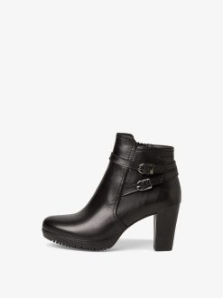 Tamaris Bottine En Cuir - Noir | Bottines