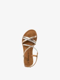 Tamaris Sandale En Cuir - Beige | Des Sandales