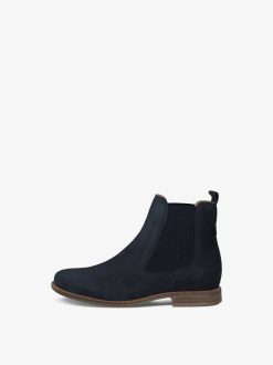 Tamaris Bottine Chelsea En Cuir - Bleu | Bottines