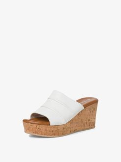 Tamaris Mule En Cuir - Blanc | Mules