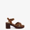 Tamaris Sandale A Talon En Cuir - Marron | Des Sandales