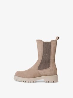 Tamaris Bottine En Cuir - Doublure Chaude Beige | Bottines