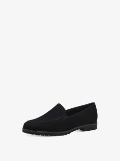 Tamaris Babouche En Cuir - Noir | Chaussures Basses Et Pantoufles