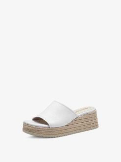 Tamaris Mule En Cuir - Blanc | Mules