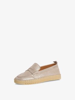 Tamaris Babouche En Cuir - Beige | Chaussures Basses Et Pantoufles