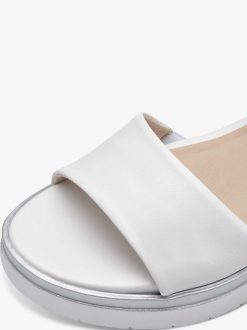 Tamaris Sandale A Talon En Cuir - Blanc | Des Sandales