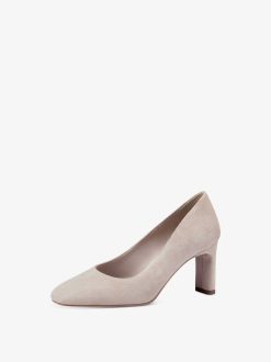 Tamaris Escarpins En Cuir - Beige | Pompes