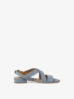 Tamaris Sandale En Cuir - Bleu | Des Sandales