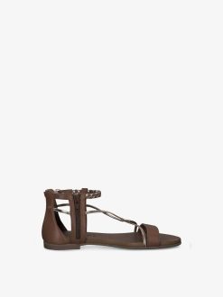 Tamaris Sandale En Cuir - Marron | Des Sandales