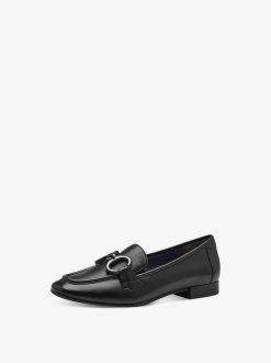 Tamaris Babouche En Cuir - Noir | Chaussures Basses Et Pantoufles