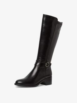 Tamaris Bottes En Cuir - Noir | Bottes