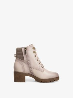 Tamaris Bottine En Cuir - Beige | Bottines