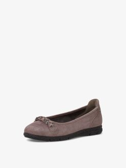 Tamaris Ballerine En Cuir - Gris | Ballerines