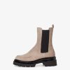 Tamaris Bottine Chelsea En Cuir - Beige | Bottines