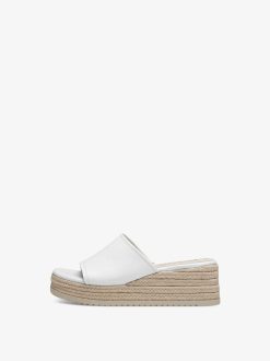 Tamaris Mule En Cuir - Blanc | Mules